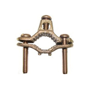 CWP1JU Pipe Clamp, Clamping Range: 1/2 to 1 in, #10 to 2 AWG Wire, Silicone Bronze