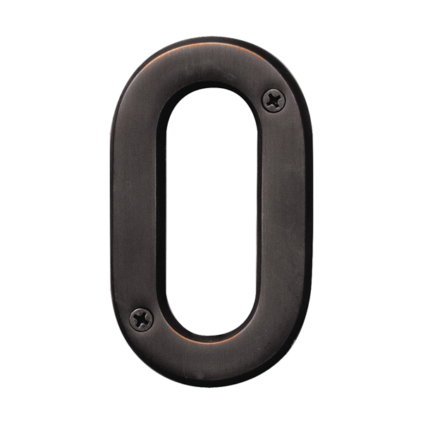 Prestige Series BR-42OWB/0 House Number, Character: 0, 4 in H Character, Bronze Character, Solid Brass