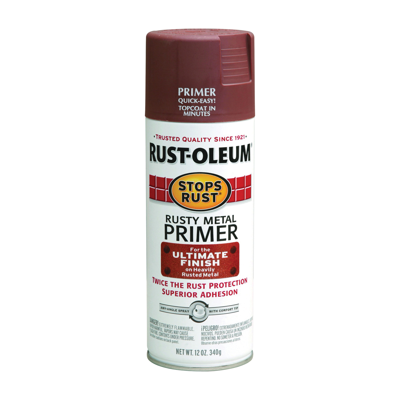 RUST-OLEUM STOPS RUST 7769830 Primer Spray, Rusty Metal, Flat/Matte, 12 oz - 1