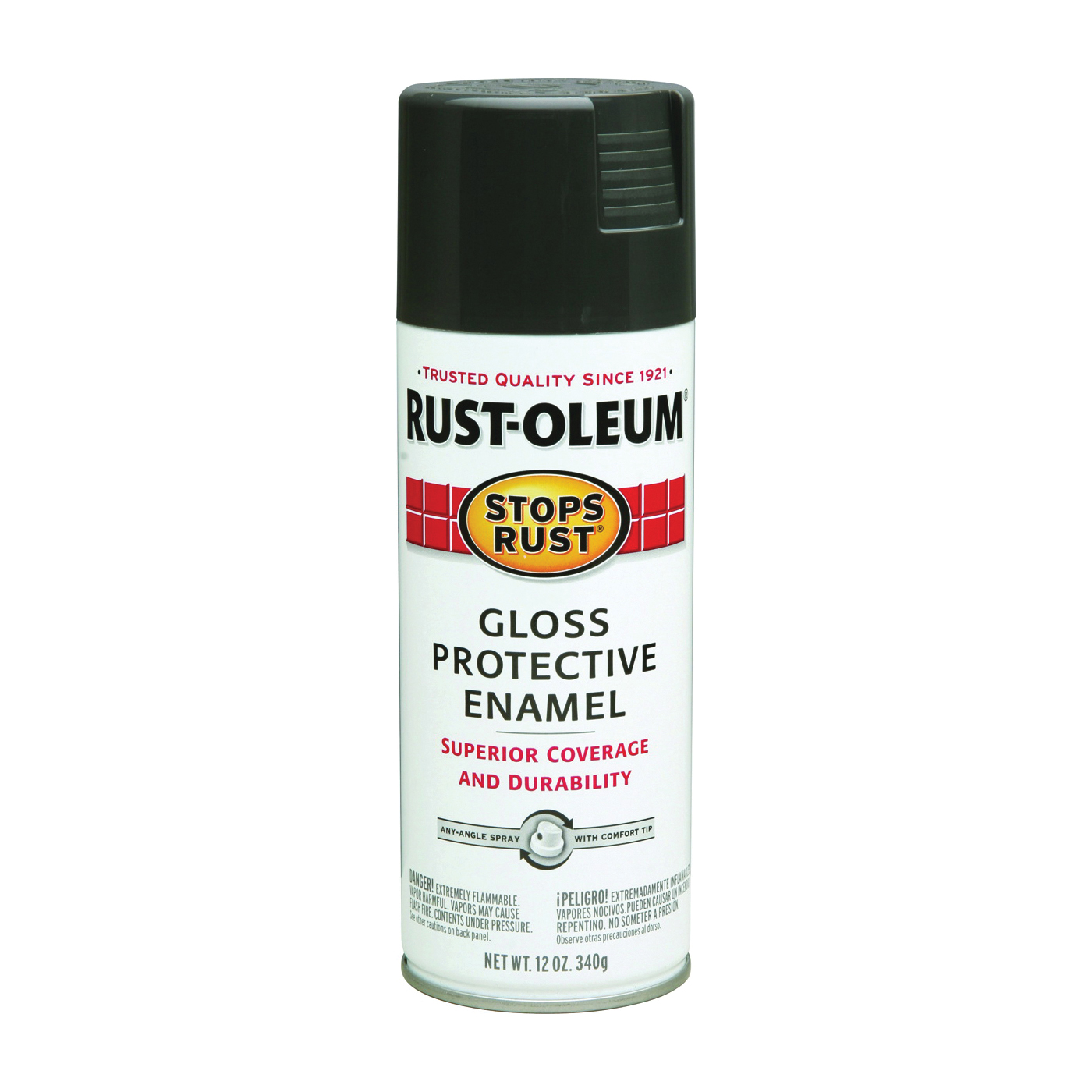 STOPS RUST 7786830 Protective Enamel Spray Paint, Gloss, Smoke Gray, 12 oz, Aerosol Can