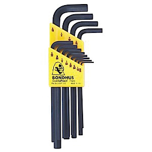 12136 Hex End L-Wrench Set, 12-Piece, Protanium Steel, ProGuard, Specifications: SAE Measurement