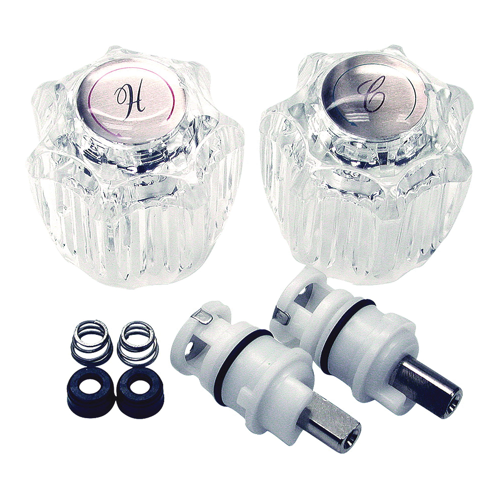 39675 Faucet Repair Trim Kit, Complete, Clear, For: Delta/Delux Double Handle Faucets