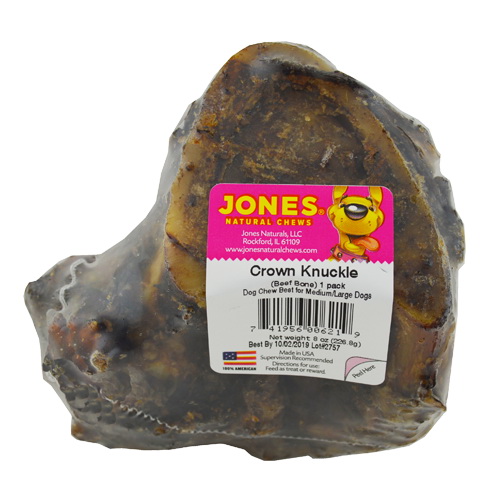 Jones Natural Chews 00621 Crown Knuckle Chew, Beef, M, L, 8 oz, Pack - 1