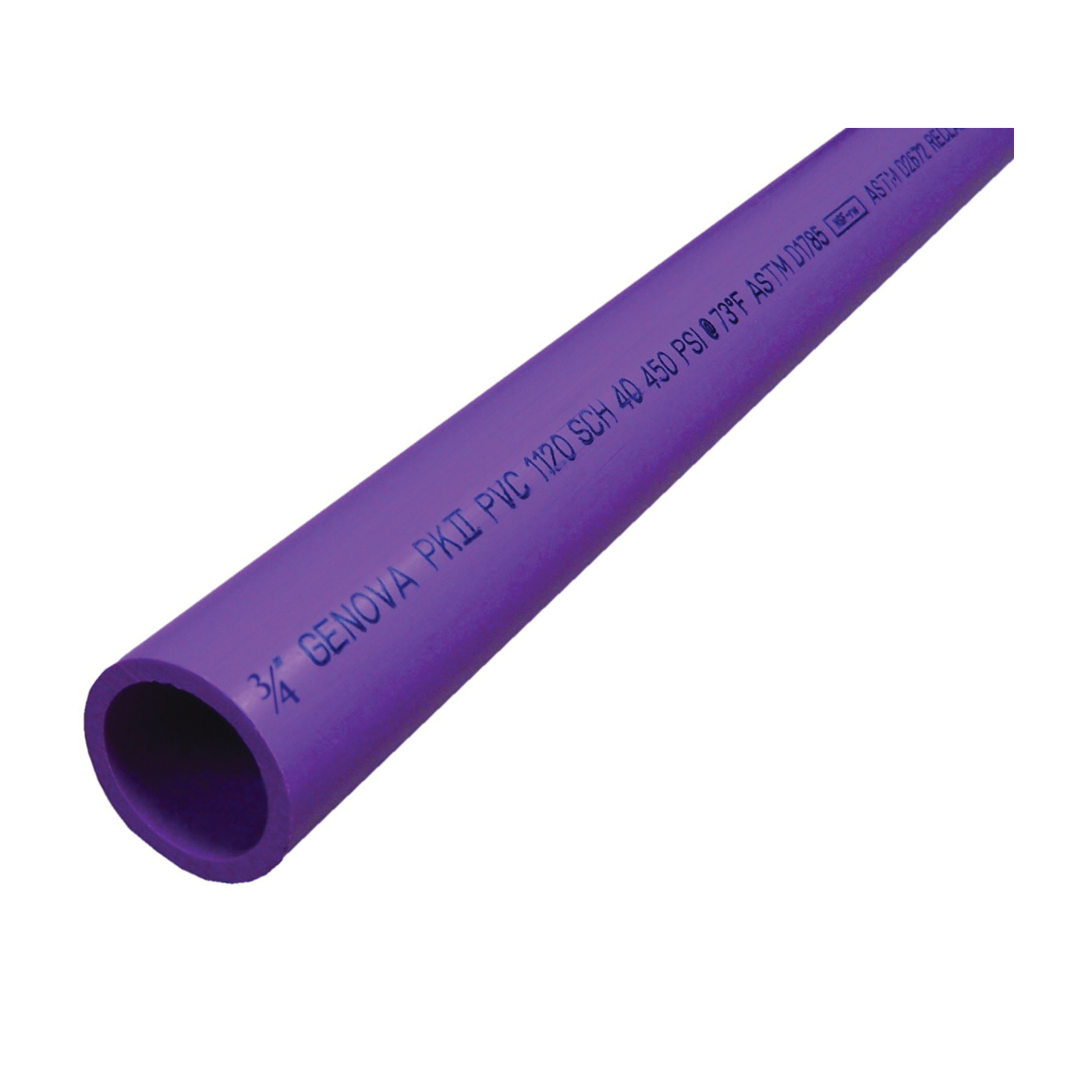 300077R Pipe, 3/4 in, 20 ft L, SCH 40 Schedule, Purple