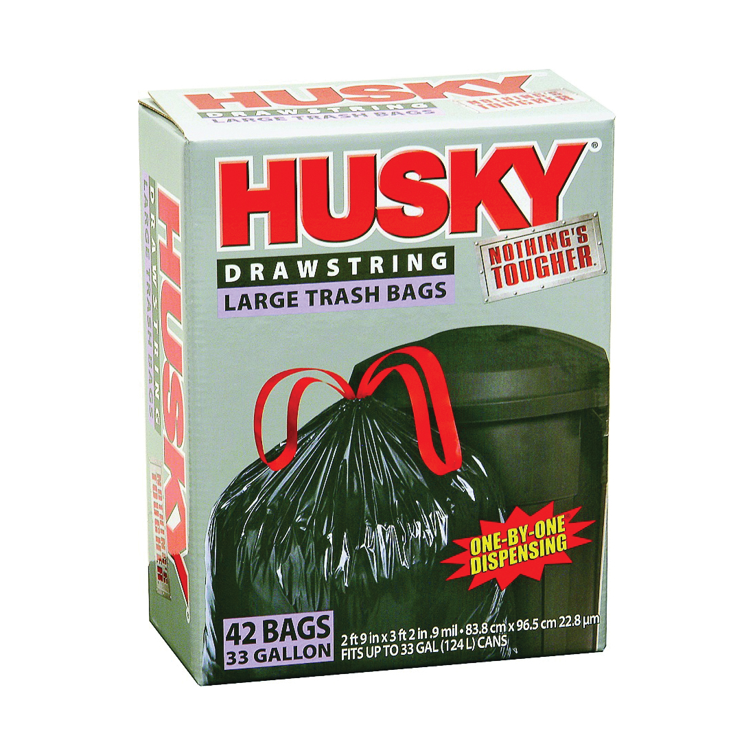 HK33DS042B Trash Bag, 33 gal Capacity, Poly, Black