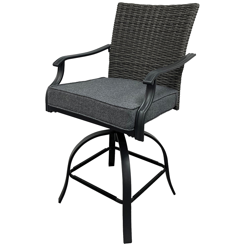 H23S0880P Swivel Balcony Chair, 23.82 in W, 26.97 in D, 44.49 in H, Fabric and Wicker Seat