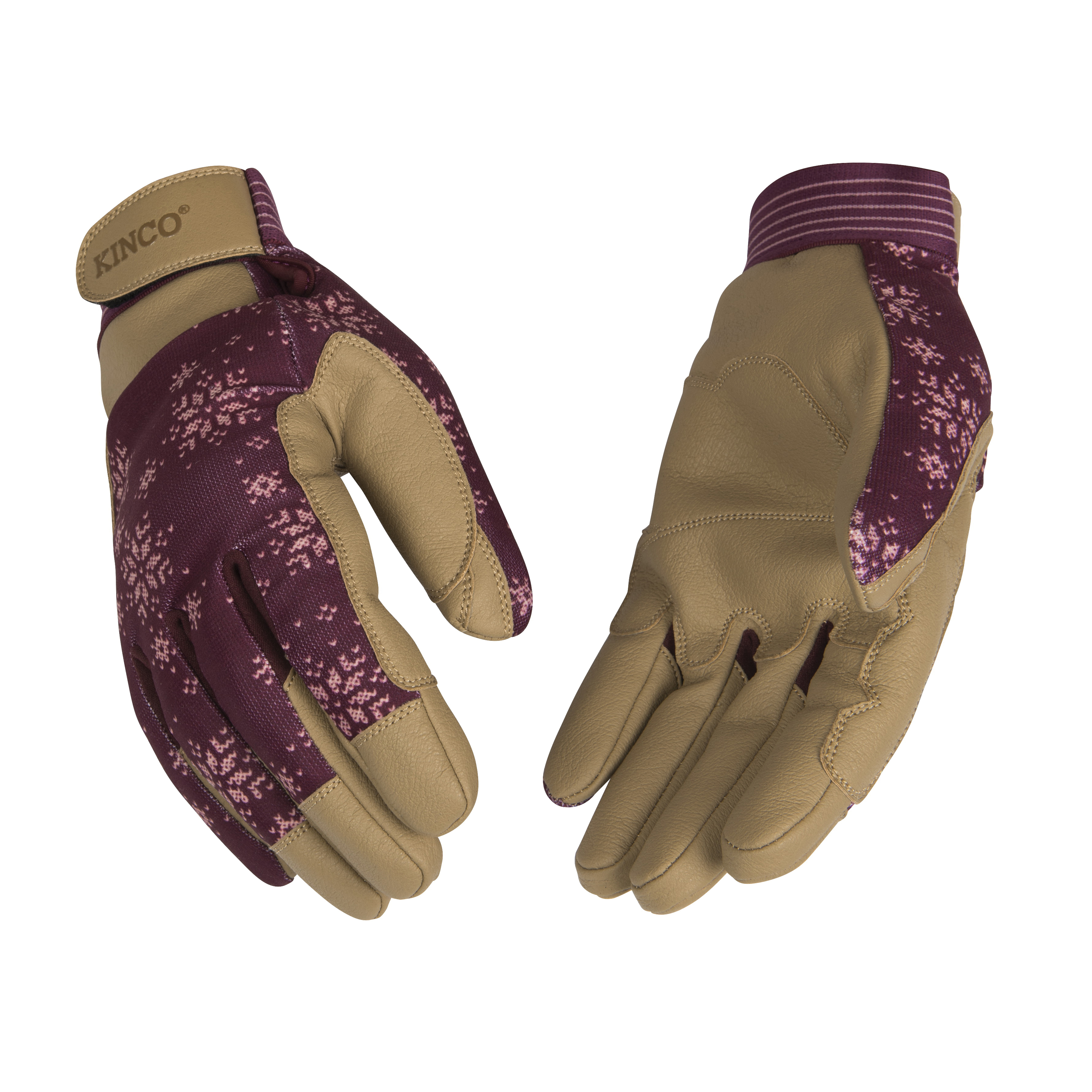 2002HKWM Breathable, Washable Gloves, Women's, M, Wing Thumb, Hook and Loop Pull-Strap Cuff, Synthetic Leather