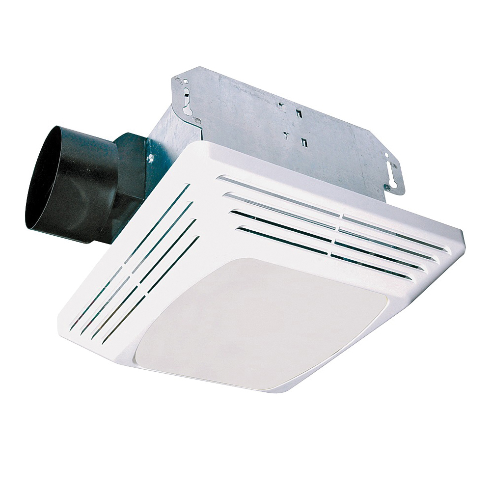 ASLC50 Exhaust Fan, 1.6 A, 120 V, 50 cfm Air, 3 Sones, CFL, Fluorescent Lamp, 4 in Duct, White