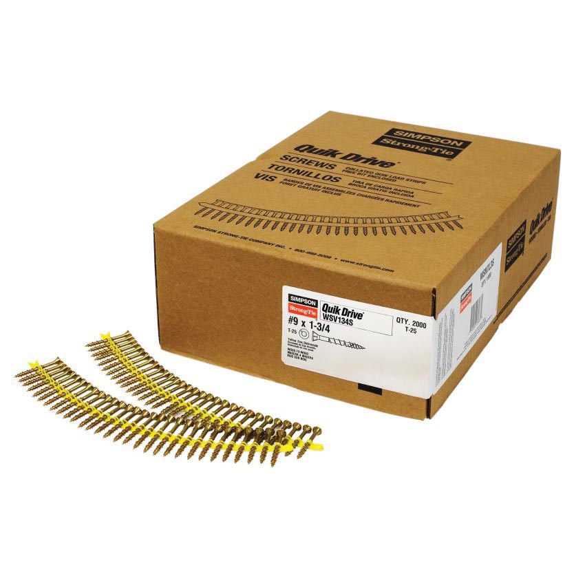 Simpson Strong-Tie Strong-Drive WSV134S Screw, #9 Thread, T25 Drive,  2000 Pack - 2