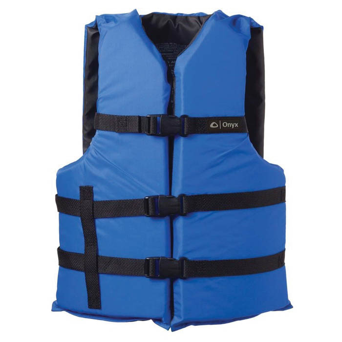 Onyx 103000-500-002-12 Life Vest, General Purpose, M, Fits Chest Size: 26 to 29 in, Nylon/Poly Outer, Foam Flotation