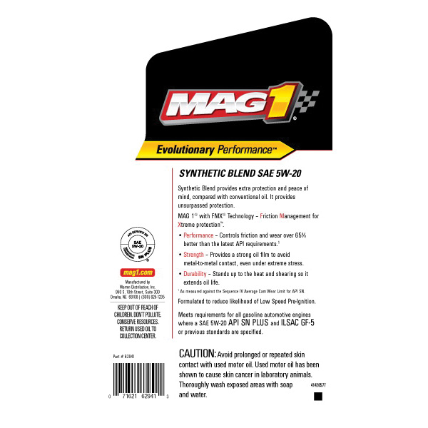 Synthetic Motor Oil, Mag 1, 5W-20, 5 qt - 2