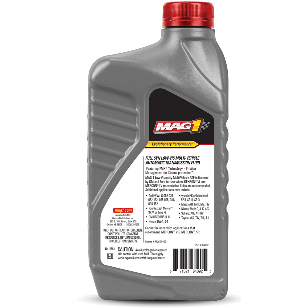 MAG 1 MAG64092 Automatic Transmission Fluid ATF 1 qt Red