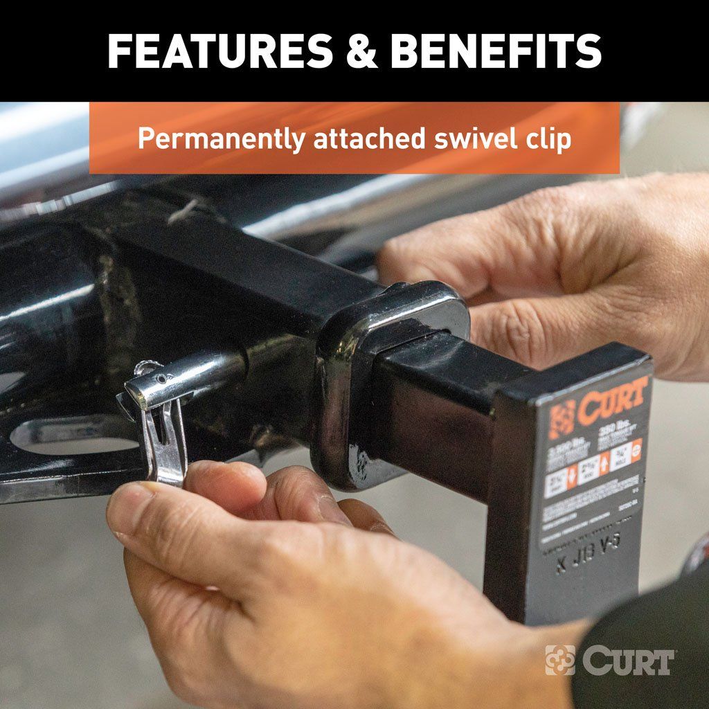 2 in receiver, Curt, 5.13 in length, Hitch Pin and Adapter - 2