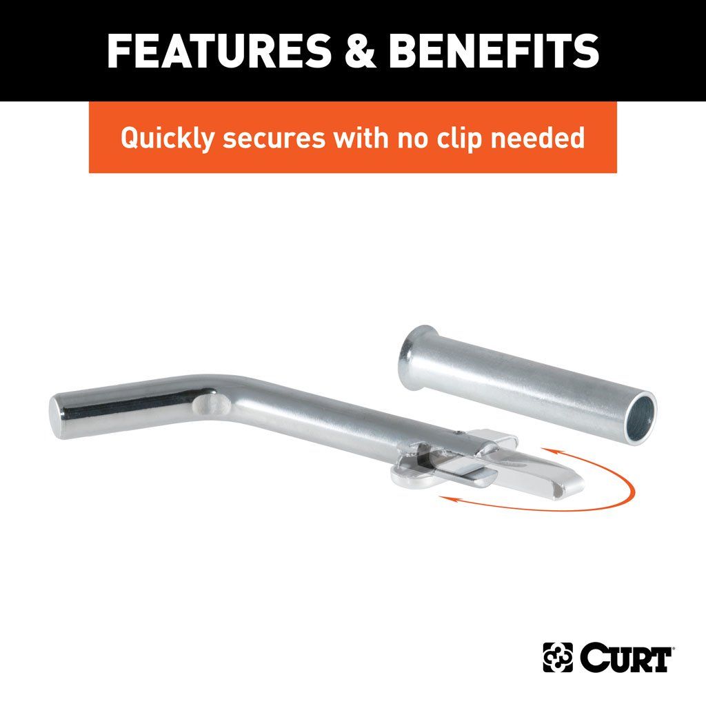 2 in receiver, Curt, 5.13 in length, Hitch Pin and Adapter - 3