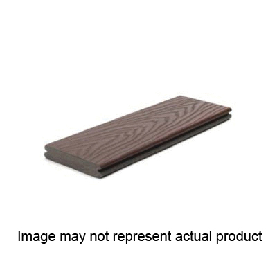 Select SD010620SS64 Square-Edge Decking Board, 20 ft L, 6 in W, 1 in T, Plastic Composite, Saddle