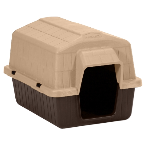 Petbarn 3 25164 Dog House, 38 in OAL, 29 in OAW, 30 in OAH, Plastic, Coffee Grounds Brown/Sand