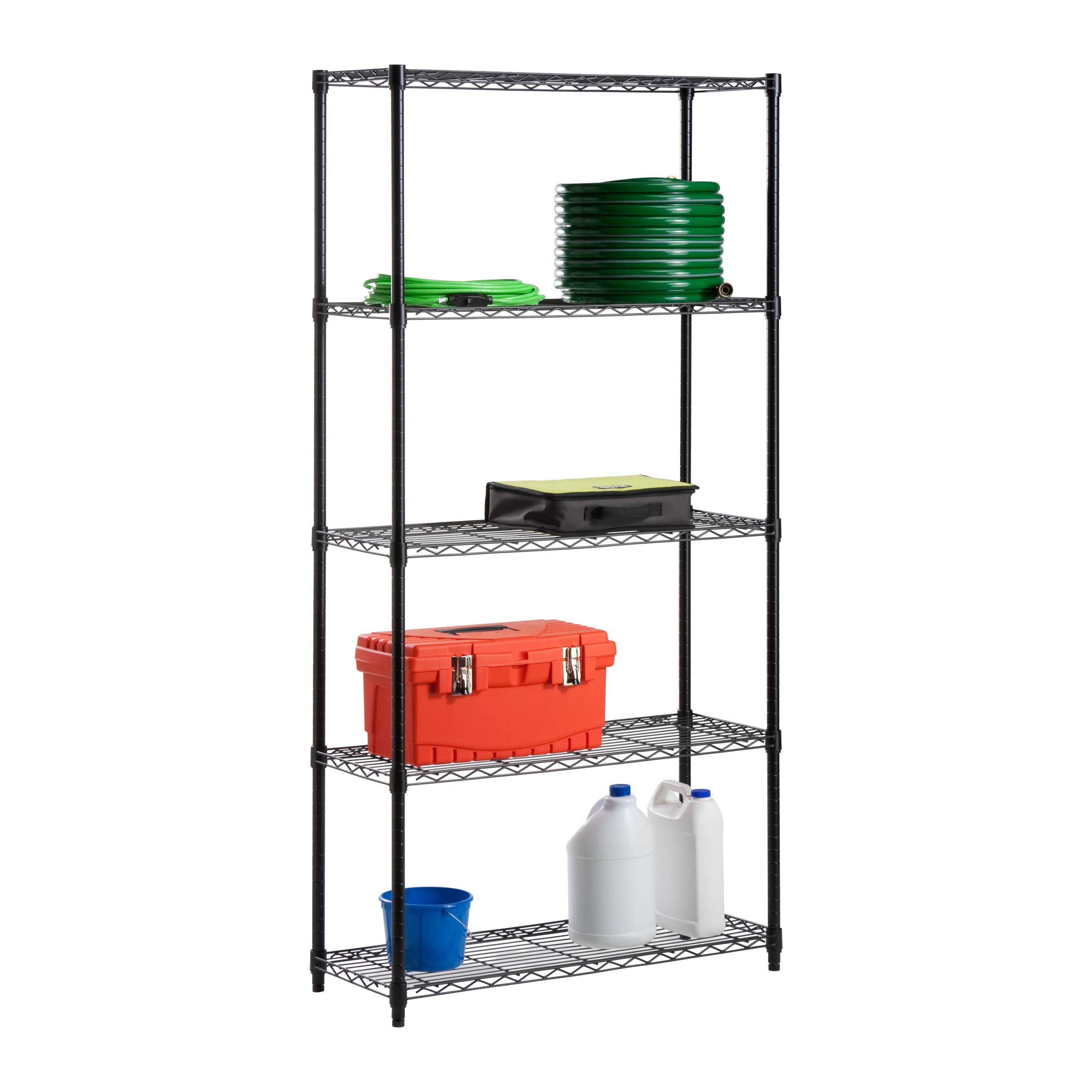 Honey-Can-Do SHF-06831 Shelving Unit, 5-Shelf, Steel, Black, 36 in W, 18 in D, 72 in H