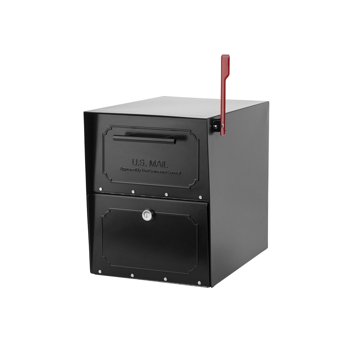 Architectural Mailboxes Oasis TriBolt Series 620020B-10 Mailbox, Steel, Powdered, 18 in W, 15 in H, Black