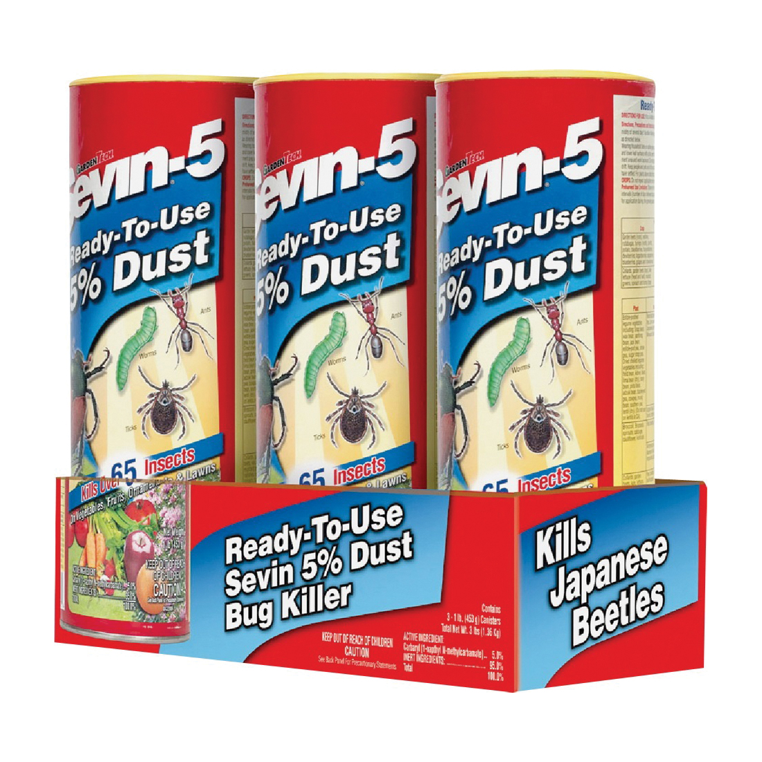 Sevin 100517556 Dust Insect Killer, Powder, 1 lb Bottle, Compositions: Calcium Carbonate, Carbaryl