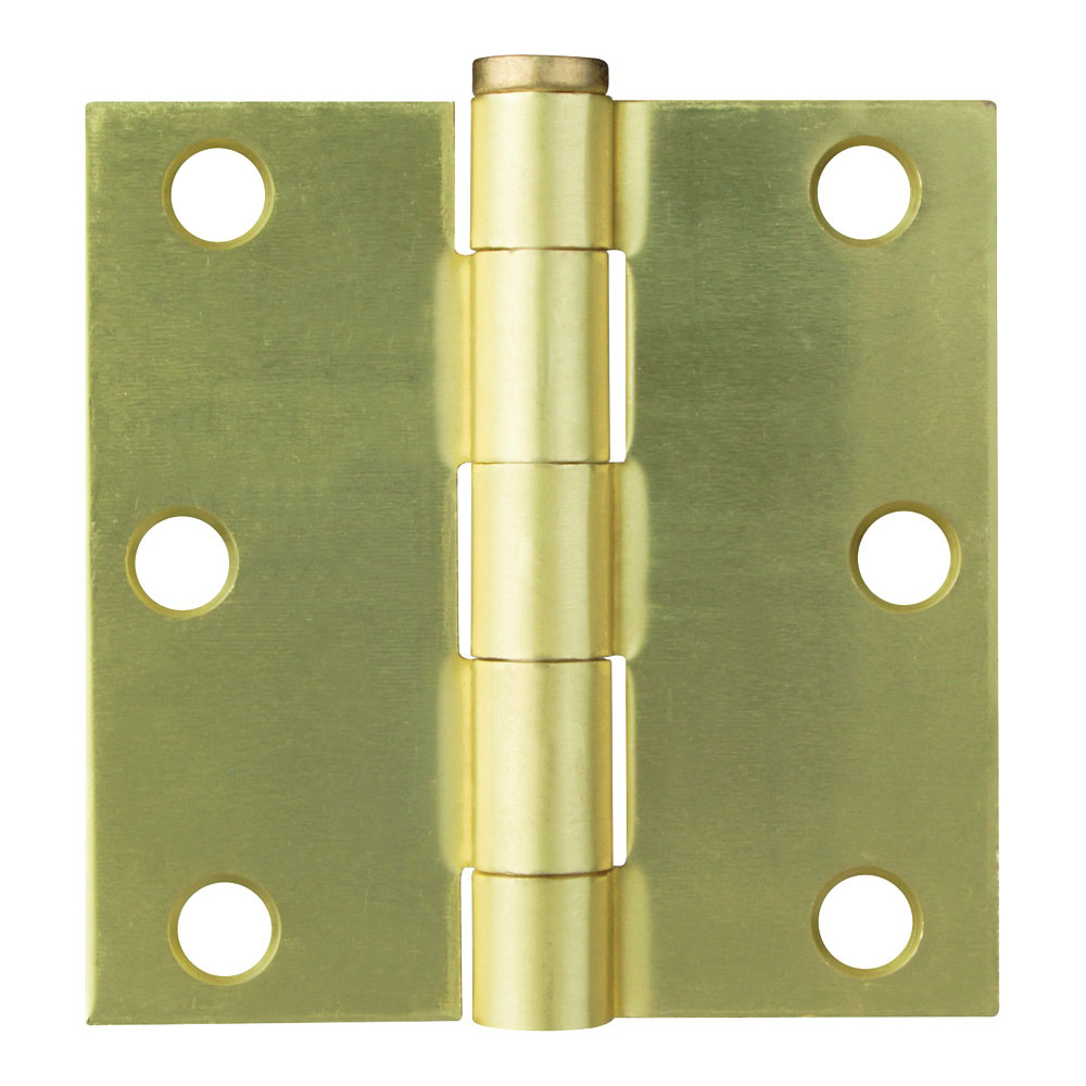 BH-BS03-PS Square Corner Door Hinge, Steel, Satin Brass, Loose Pin, 180 deg Range of Motion