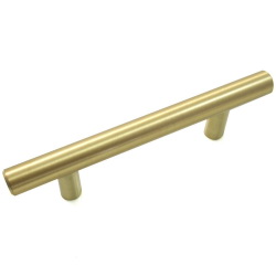 Melrose Series 87104 Cabinet Pull, 1.26 in Projection, Steel, Brass/Satin, 1/PK