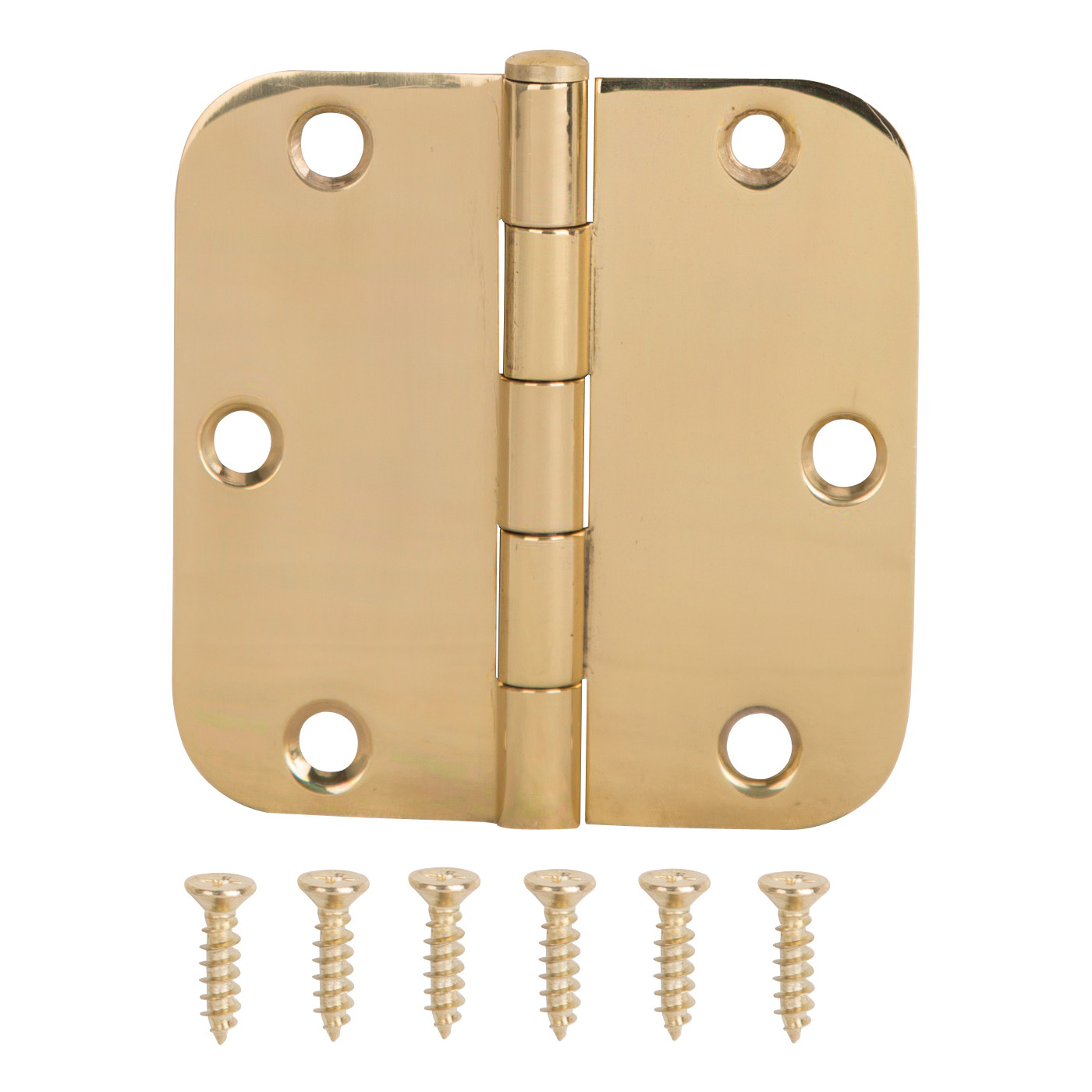 BH-BR21B-PS Door Hinge, Solid Brass, Brass, Loose Pin, 180 deg Range of Motion, Screw Mounting