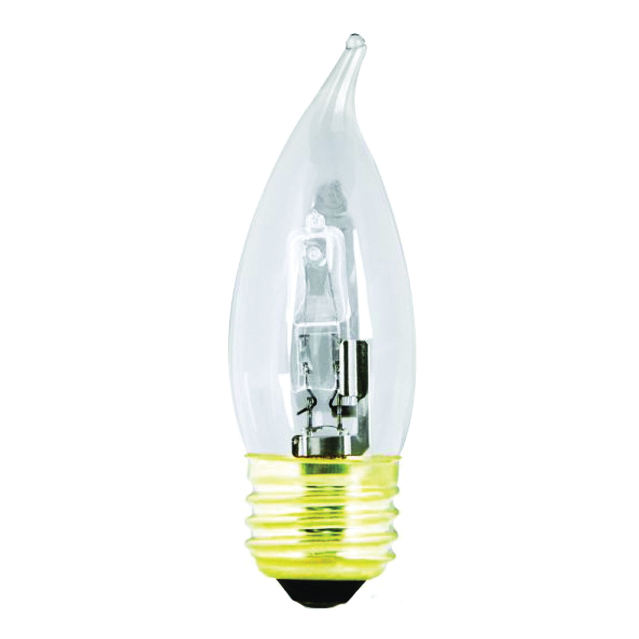 BPQ40EFC/2 Halogen Bulb, 40 W, Medium E26 Lamp Base, Flame Tip Lamp, 600 Lumens, 3000 K Color Temp