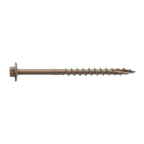 Strong-Drive SDWH19400DB-R50 Screw, 4 in L, Large Washer Head, Hex Drive, Saw Tooth Point, Steel