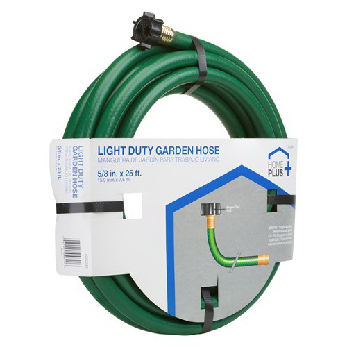 Garden Hose, Home Plus, Light Duty, 5/8in, 25 ft L, Rubber, Green, 200psi - 2