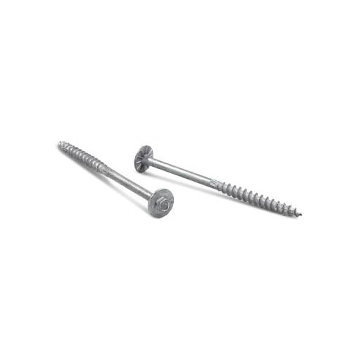 SDWH27400G Screw, 0.276 in Thread, 4 in L, Serrated Thread, Washer Head, Hex Drive, Saw Tooth Point