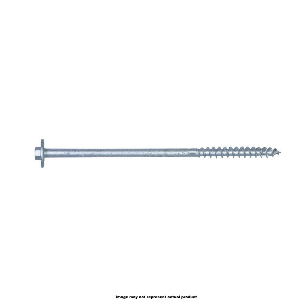 Strong-Drive SDWH27800GMB Deck Screw, 8 in L, Serrated Thread, Large Washer Head, Hex Drive, Steel