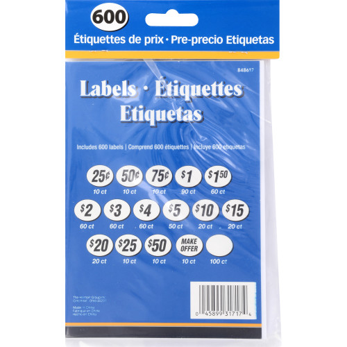 Price Label Assorted Colors, Hillman, 600 Stickers - 3