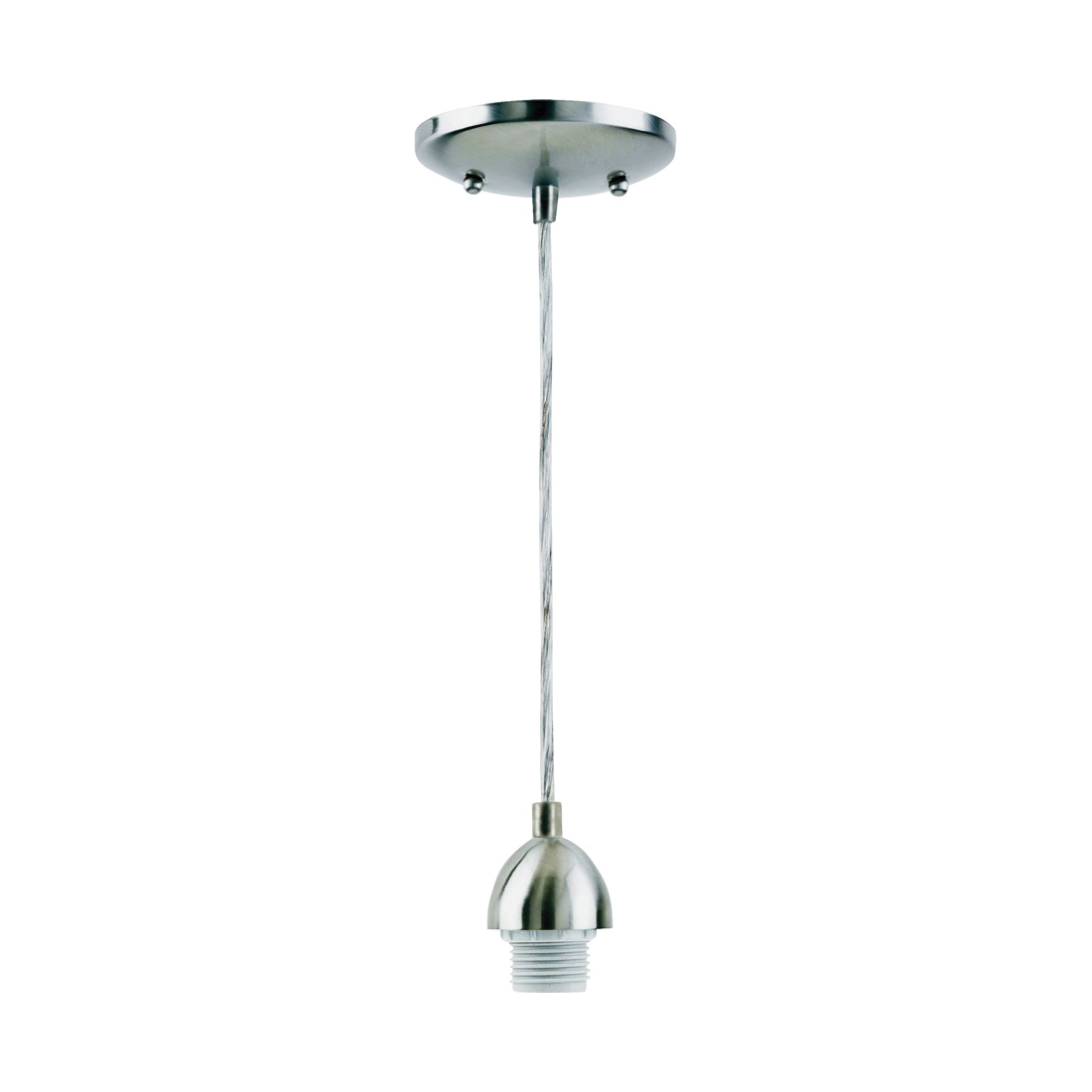 7028400 Mini Pendant Light Fixture, 1-Lamp, Incandescent Lamp, Brushed Nickel Fixture