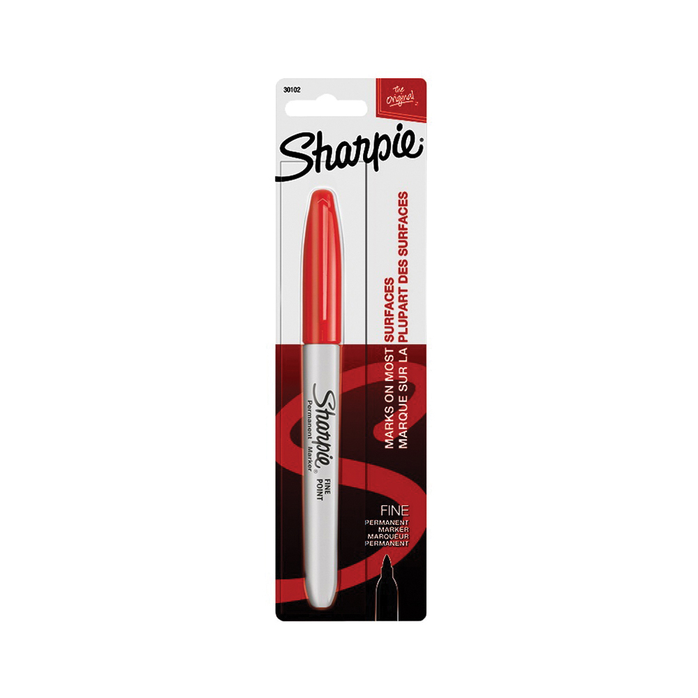Sharpie 30102 Permanent Marker, Fine Lead/Tip, Red Lead/T