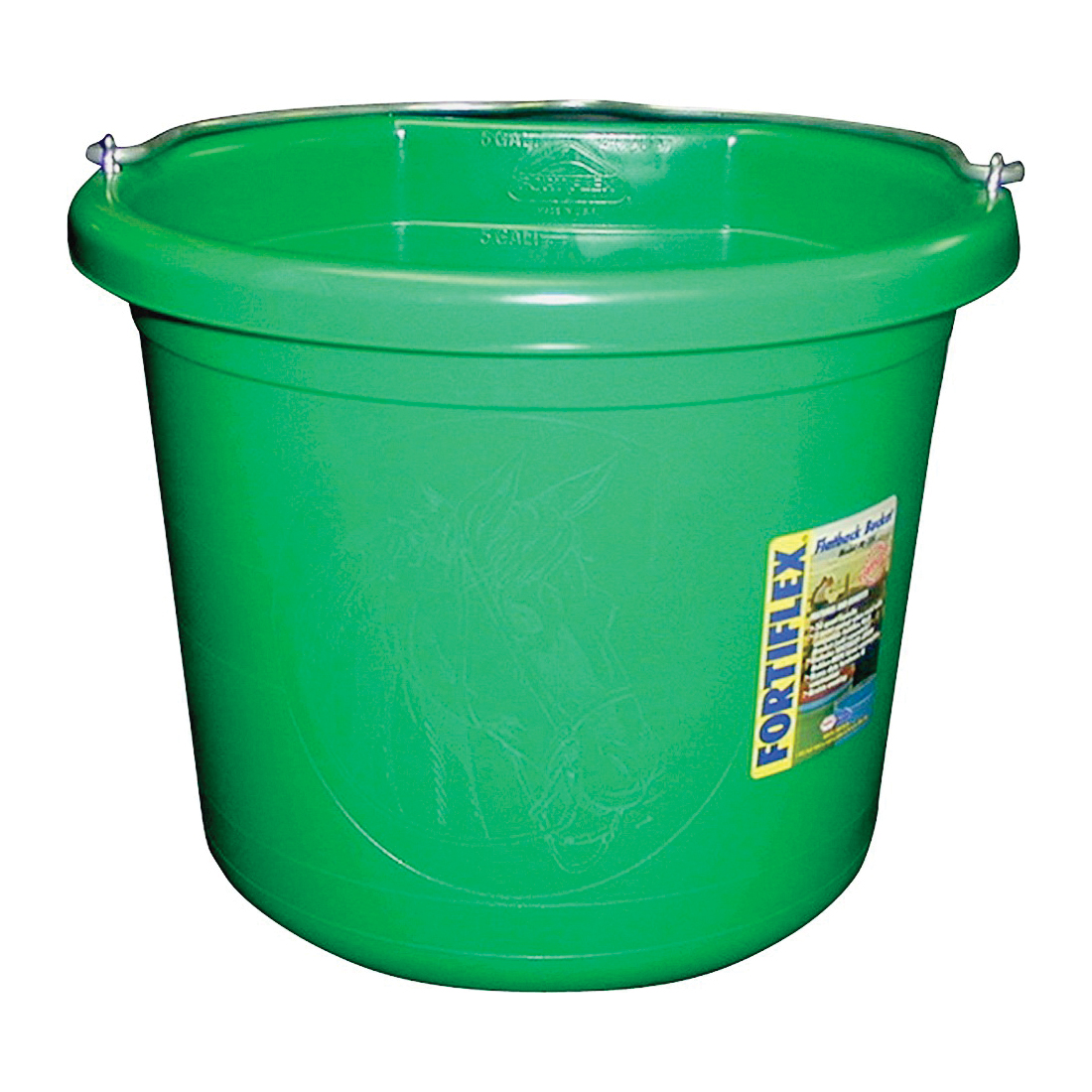 FB-124 Series FB-124GR Bucket, 24 qt Volume, Rubber/Polyethylene, Green
