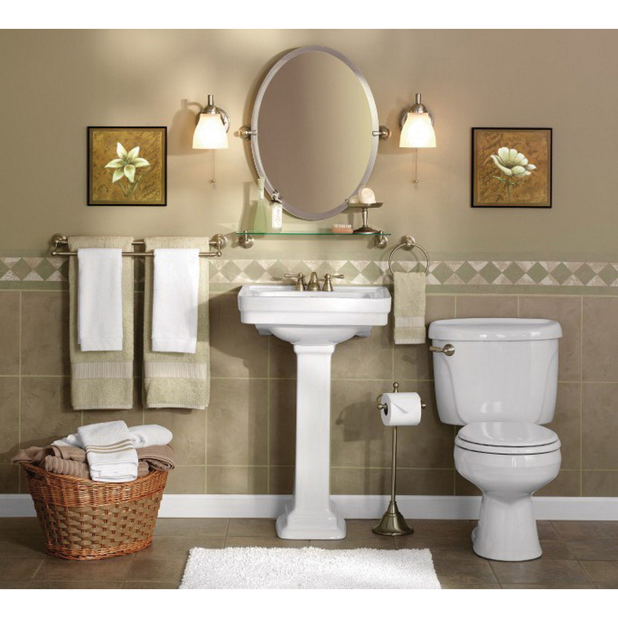 Sage Series Decorative Tilting Mirror, Moen, Oval, 22.79 in W, 26 in H, Metal Frame, Brushed Nickel Frame - 3