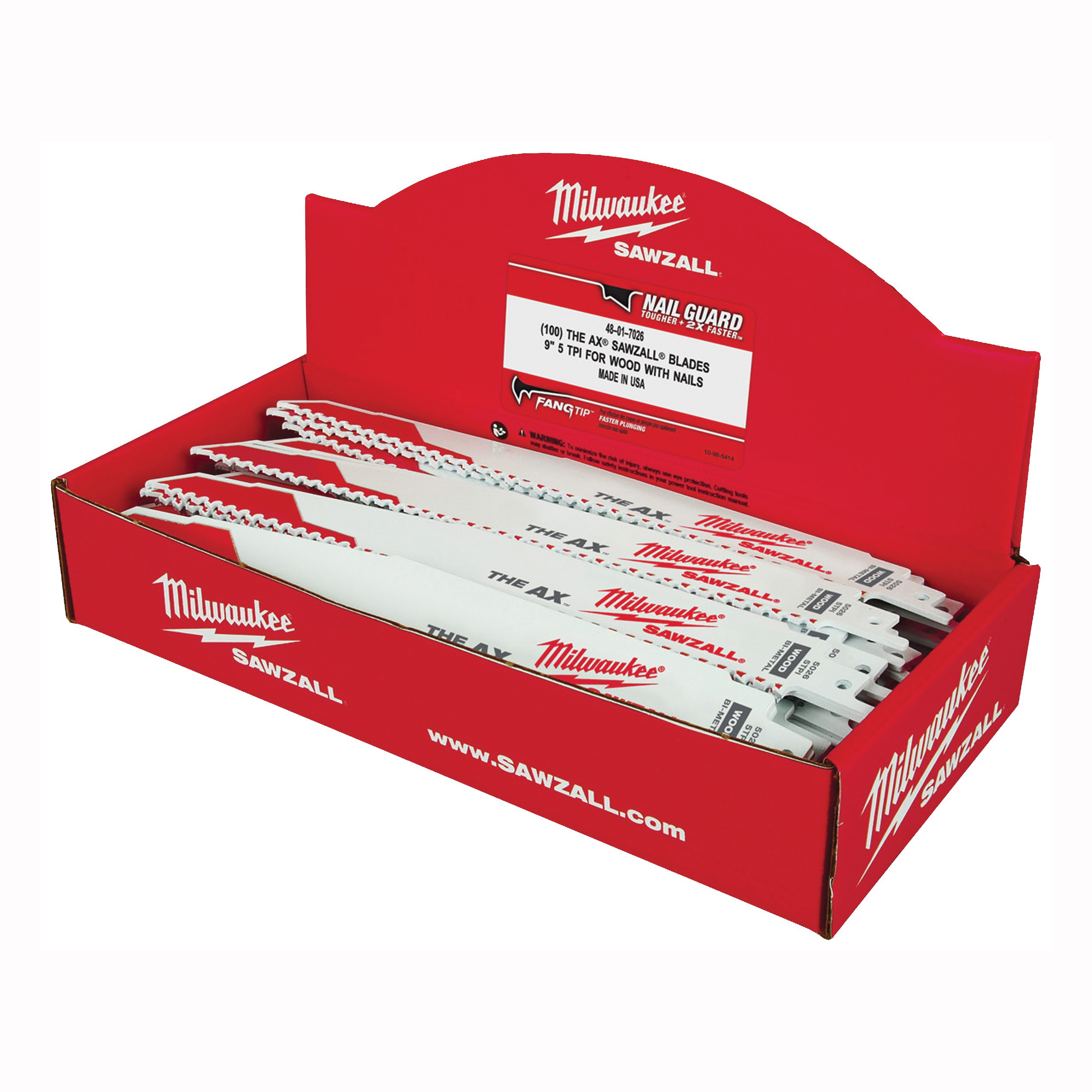 Milwaukee AX SAWZALL 48-01-7026 Reciprocating Saw Blade, 9 in L, 5 TPI, Matrix II Bi-Metal Cutting Edge - 1