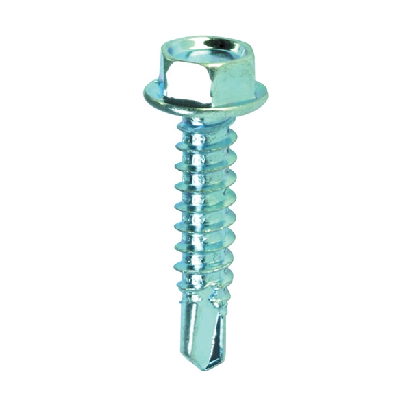 21320 Screw, #10 Thread, 3/4 in L, High-Low Thread, Hex Drive, Self-Tapping, Sharp, Type 3 Point, Steel, Zinc, 150 ea