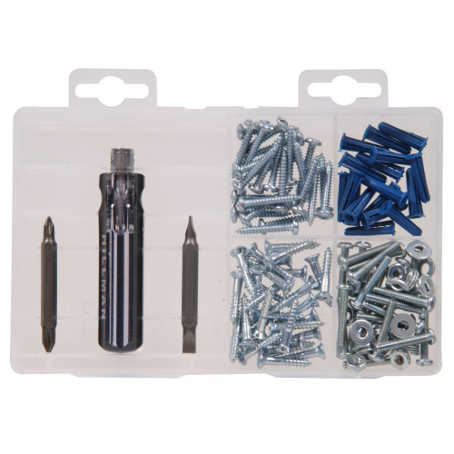 130255 Screw, Steel, Zinc, 143-Piece