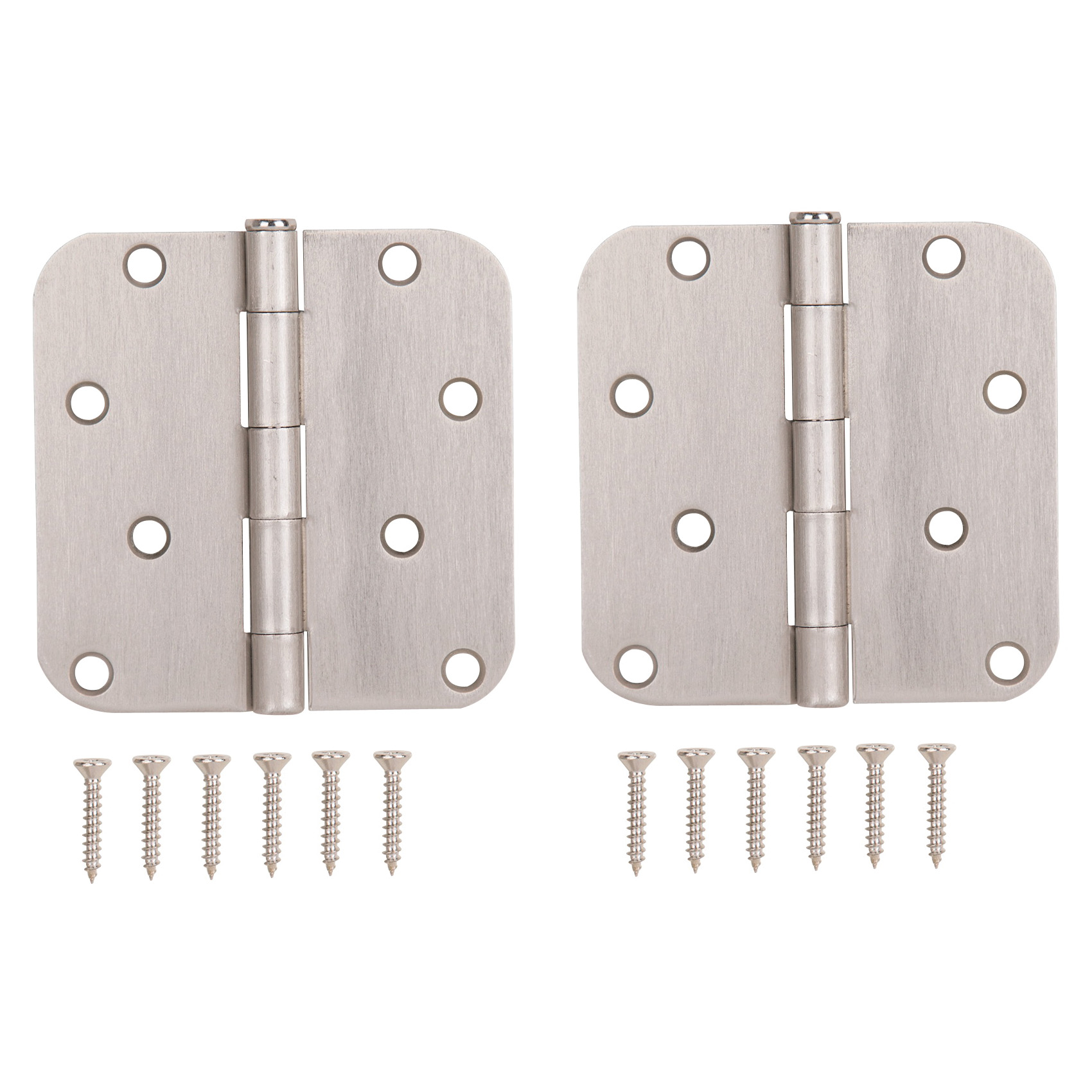 BH-402SN-PS Door Hinge, Steel, Satin Nickel, Loose Pin, 180 deg Range of Motion, Screw Mounting