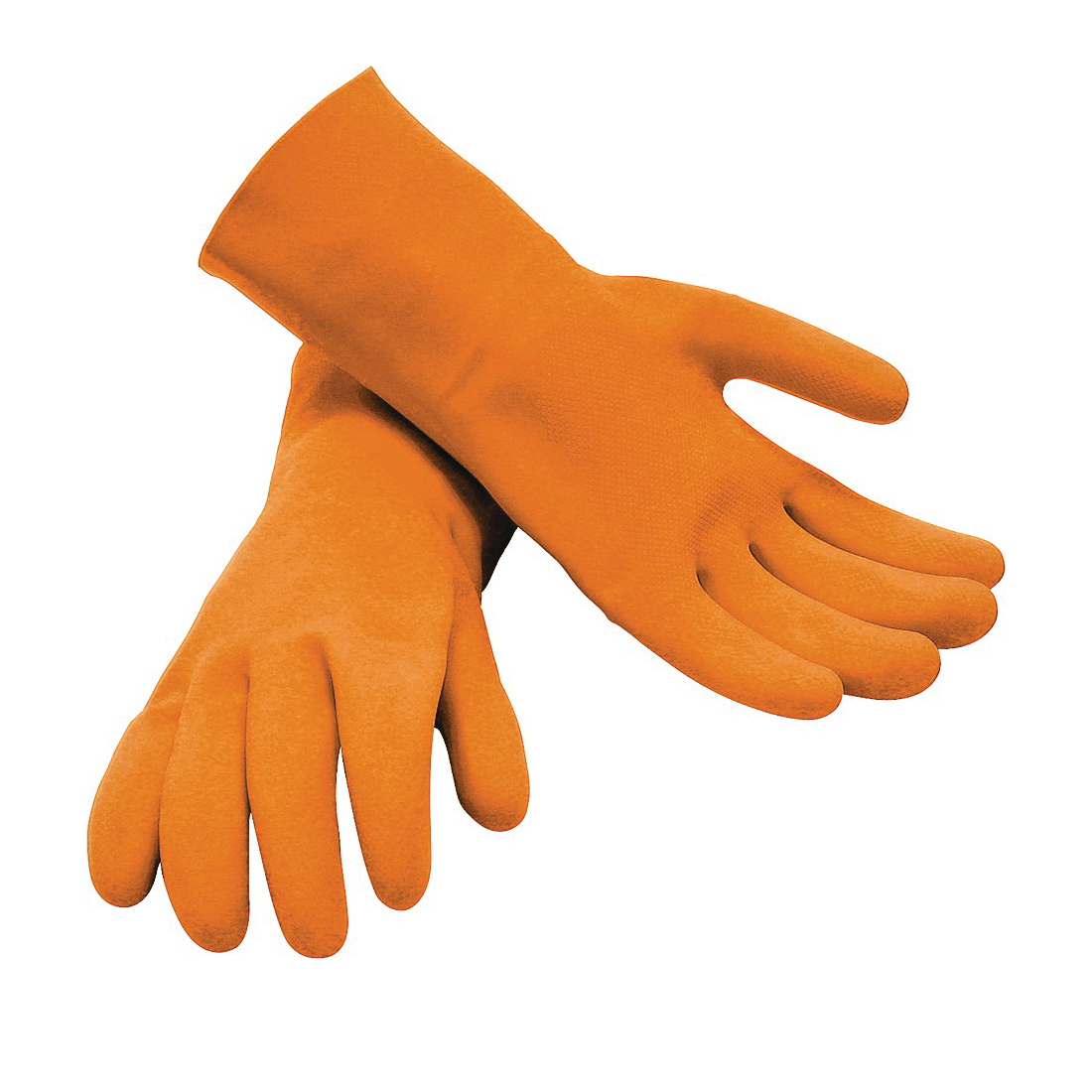 M-D 49142 Grouting Protective Gloves, One-Size, 13 in L, Rolled Cuff, Latex, Orange