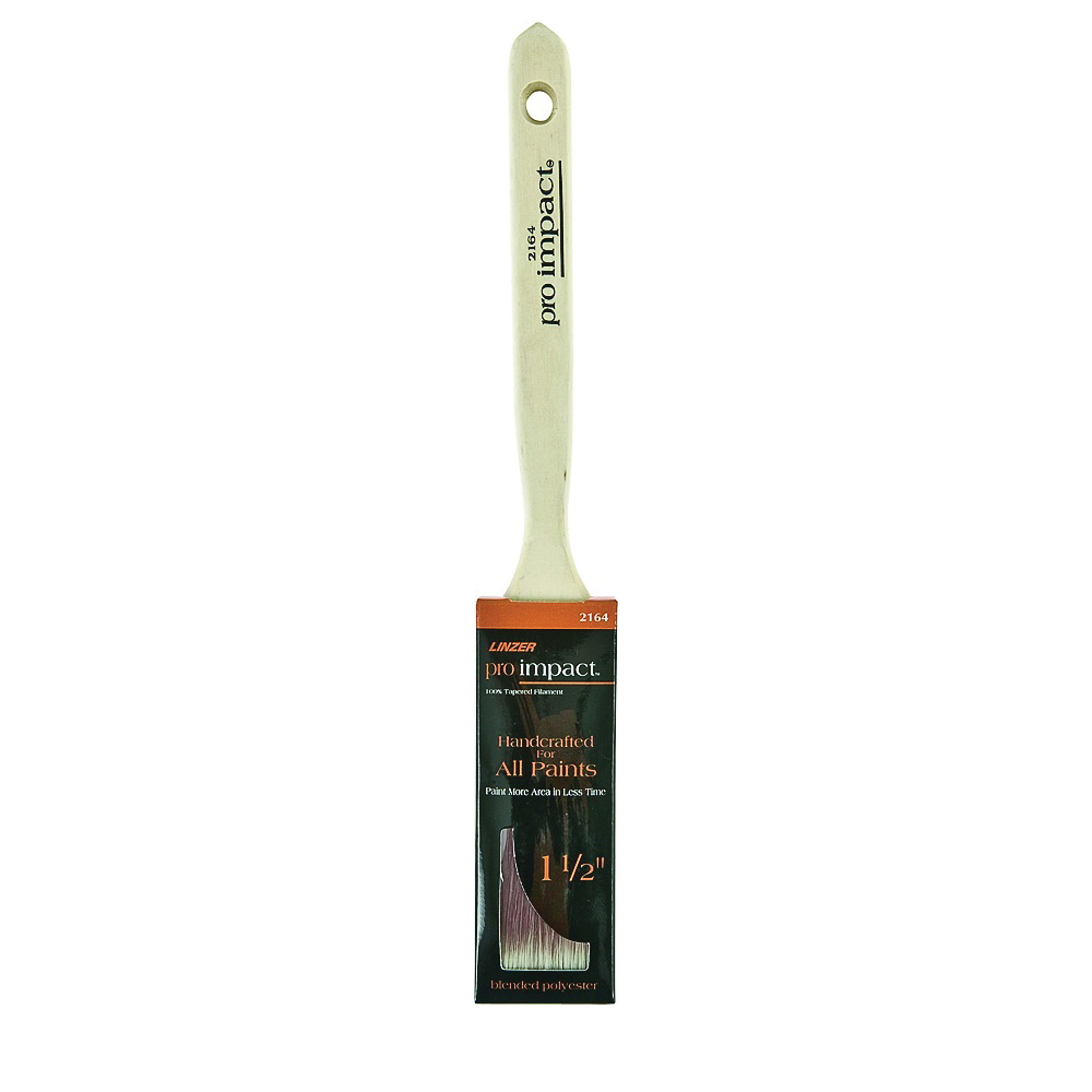 Linzer WC 2164-1.5 Paint Brush, 1-1/2 in W, 2-1/4 in L Bristle, Polyester Bristle, Sash Handle