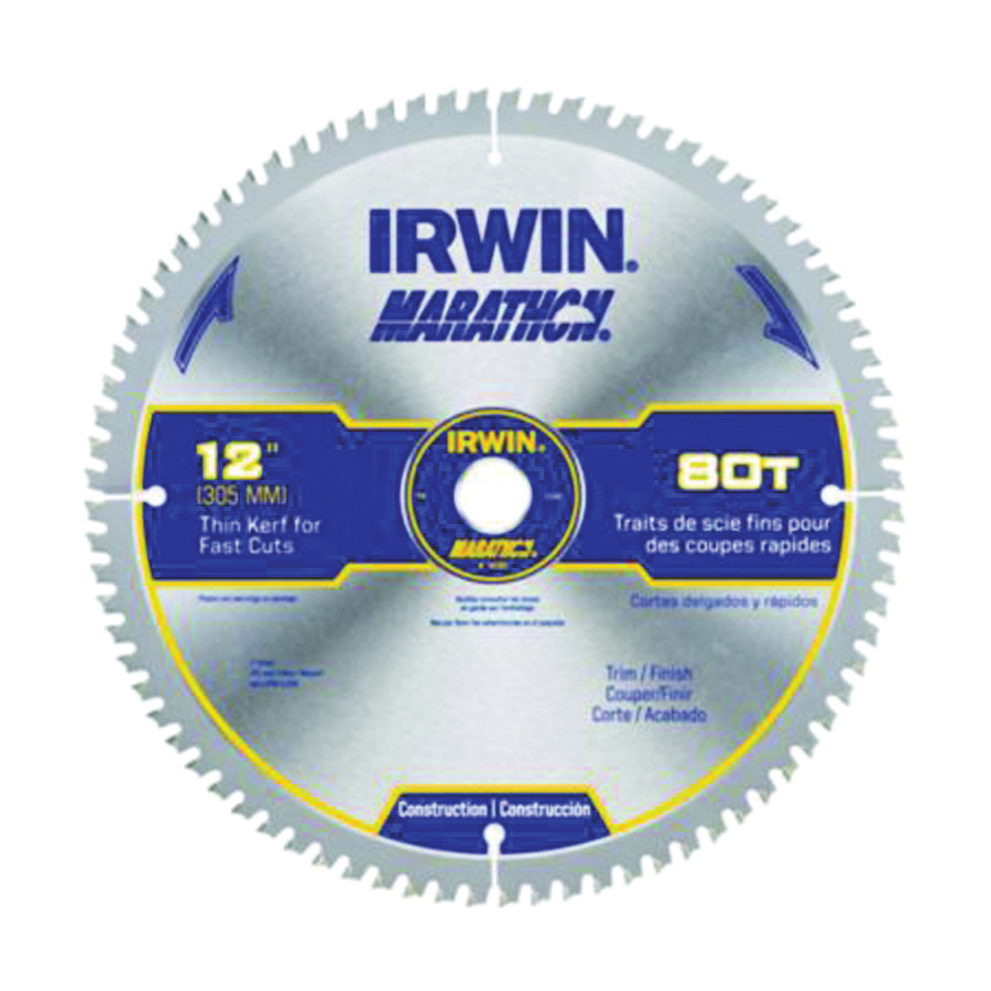 14083 Table Saw Blade, 12 in Dia, 1 in Arbor, 80-Teeth, Carbide Cutting Edge