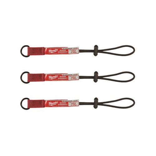 Milwaukee 48-22-8823 Tool Lanyard, 11.3 in L, 10 lb Working Load, Nylon Line, Red/Black, Quick-Connect End Fitting - 1