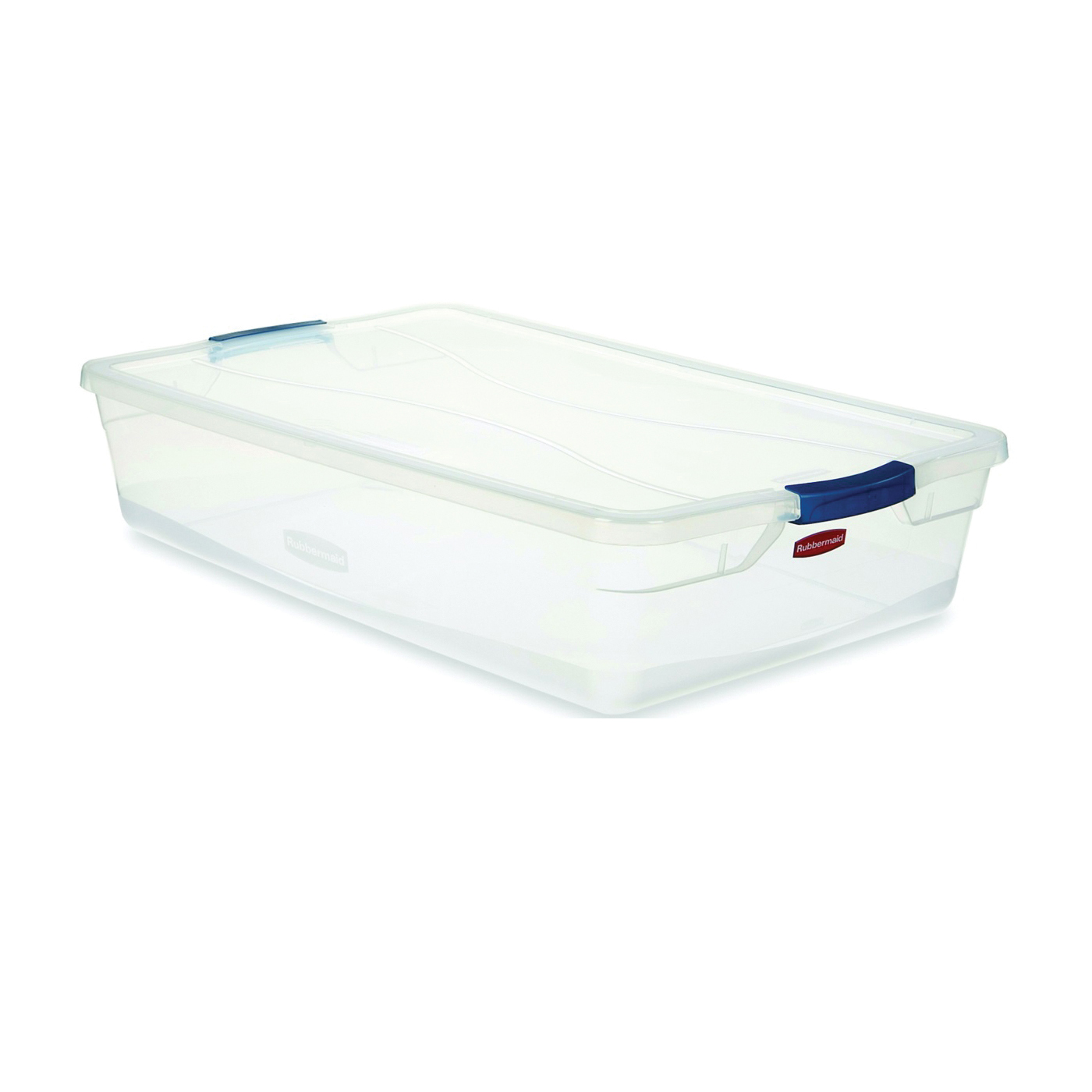 Clever Store RMCC410001 Storage Container, Plastic, Clear Blue, 29 in L, 18 in W, 6 in H