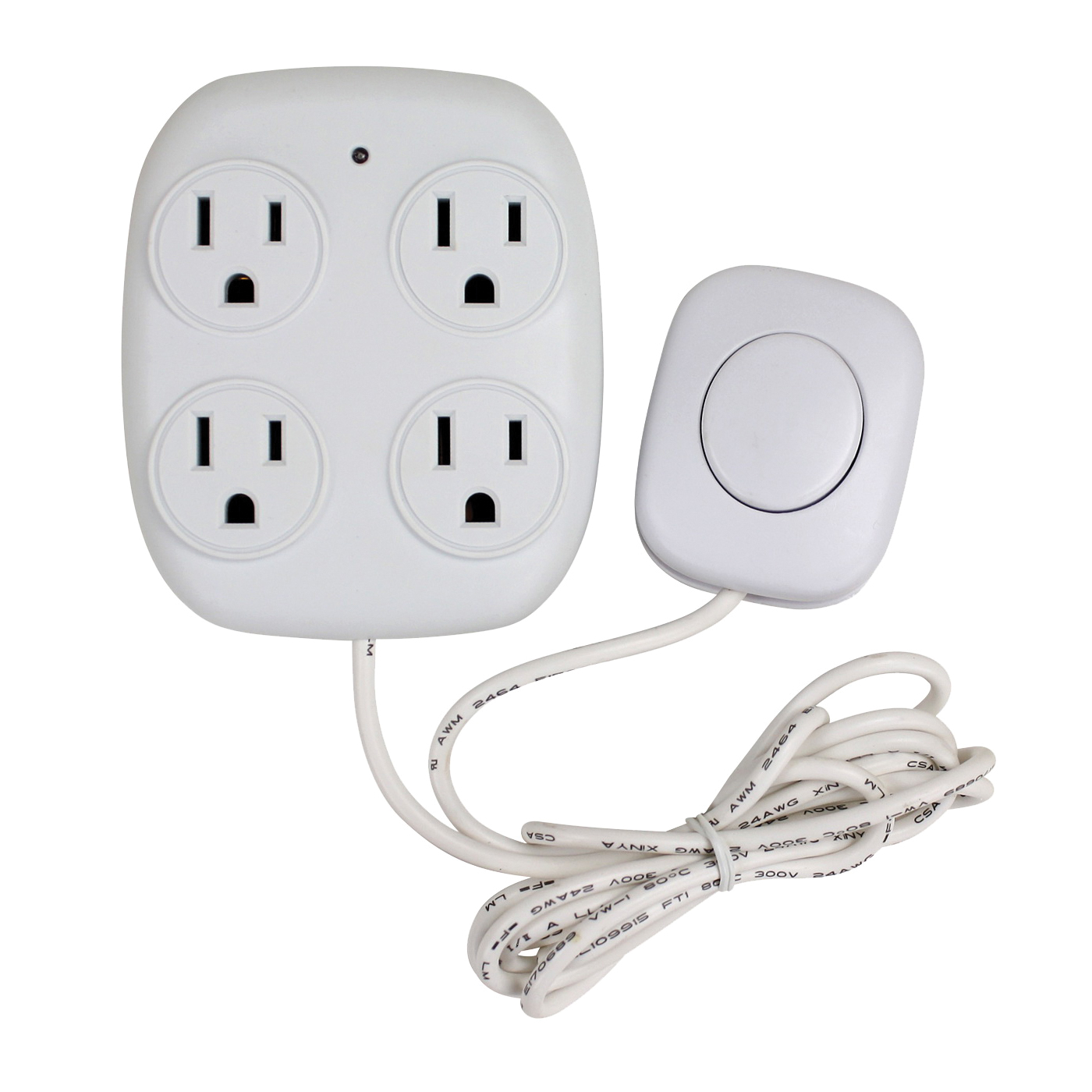 ORFSTAP Power Tap with Remote Switch, 15 A, 4-Outlet, White