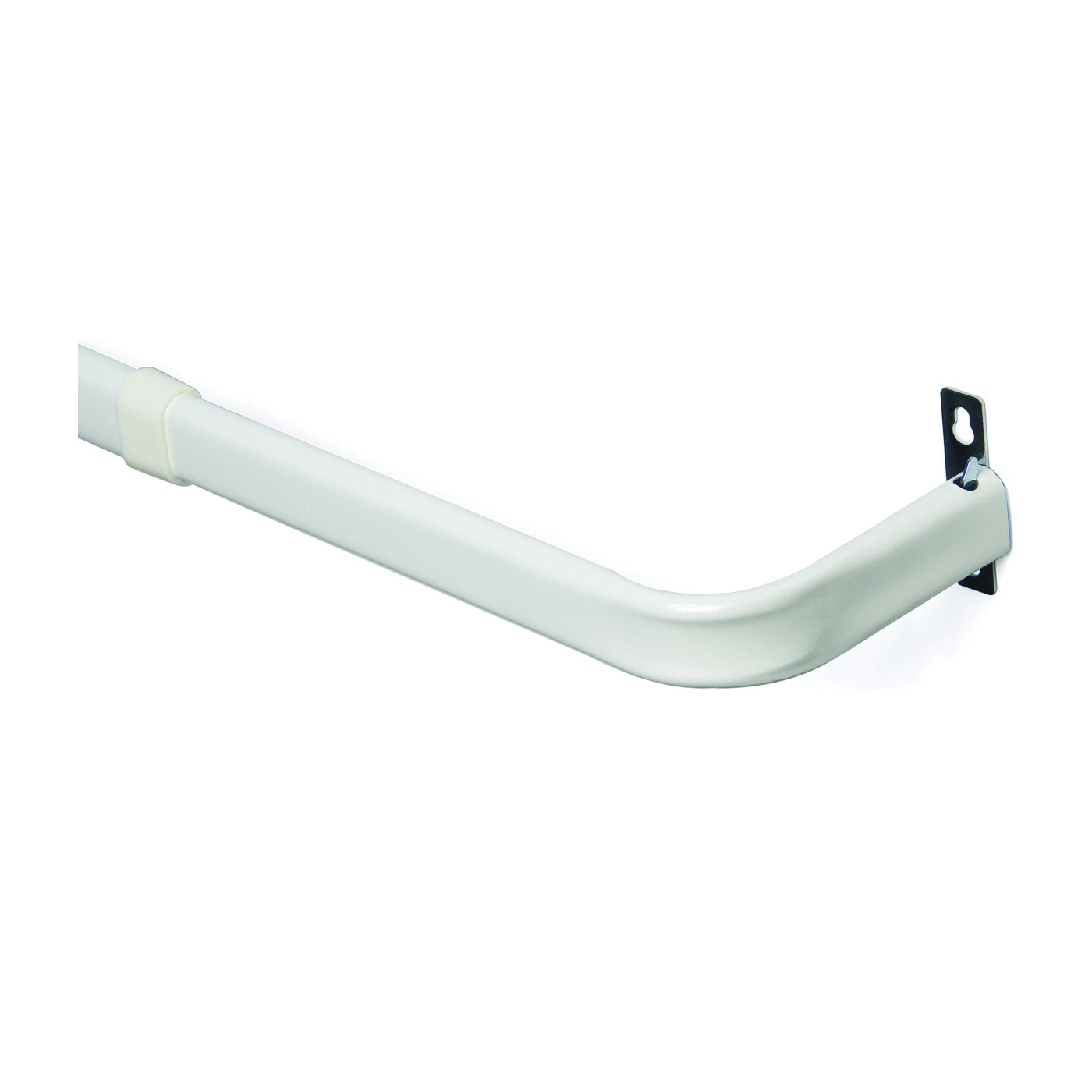 KN527 Curtain Rod, 1 in Dia, 48 to 86 in L, Steel, White