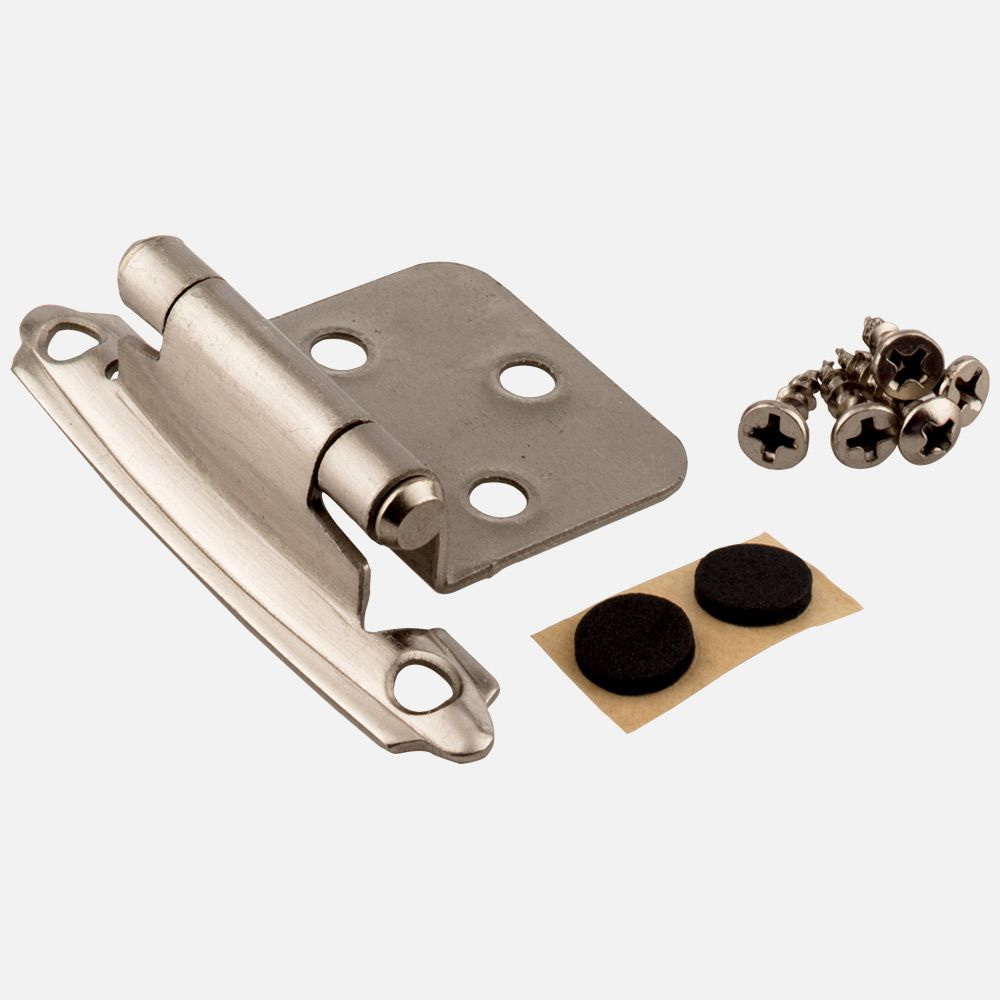 KFHO-A-SN2 Hinge, Satin Nickel, Self-Closing, Overlay Hinge, 2/PK