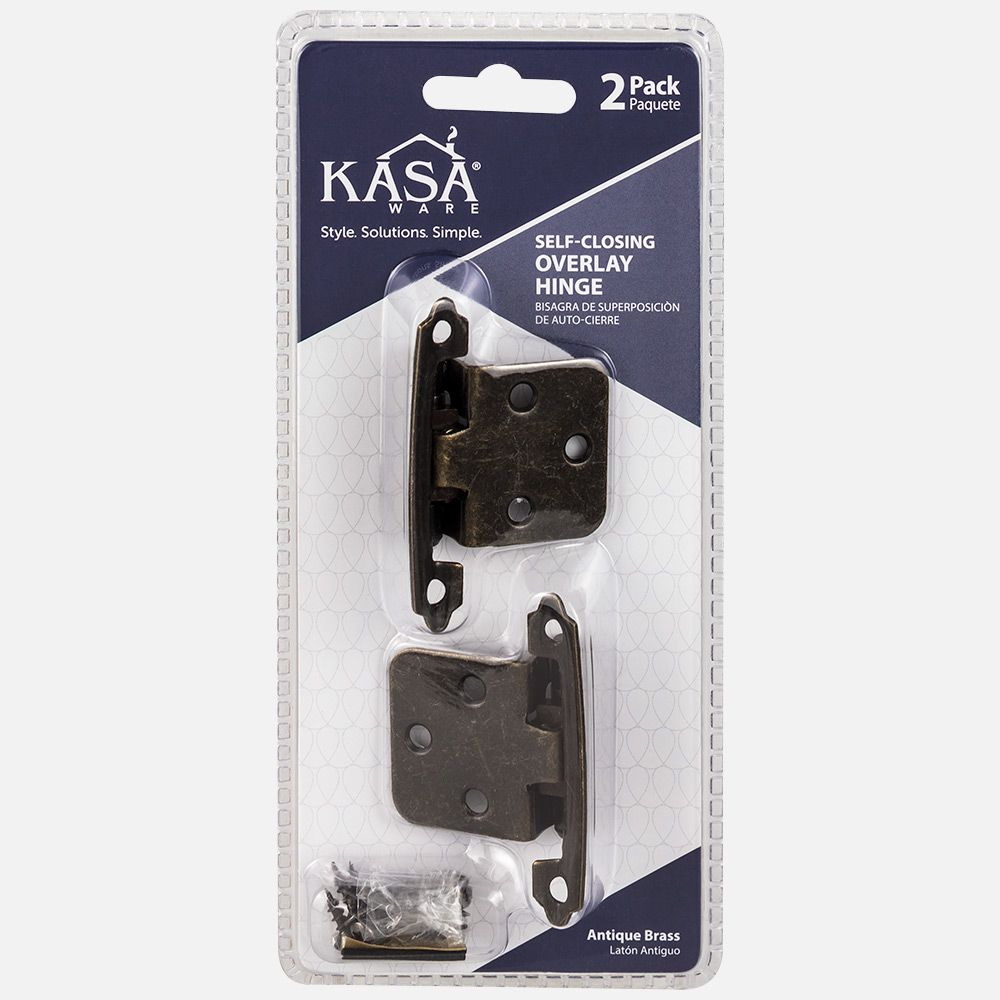 Cabinet Hinge, Kasaware, Antique Brass, 2/PK - 2