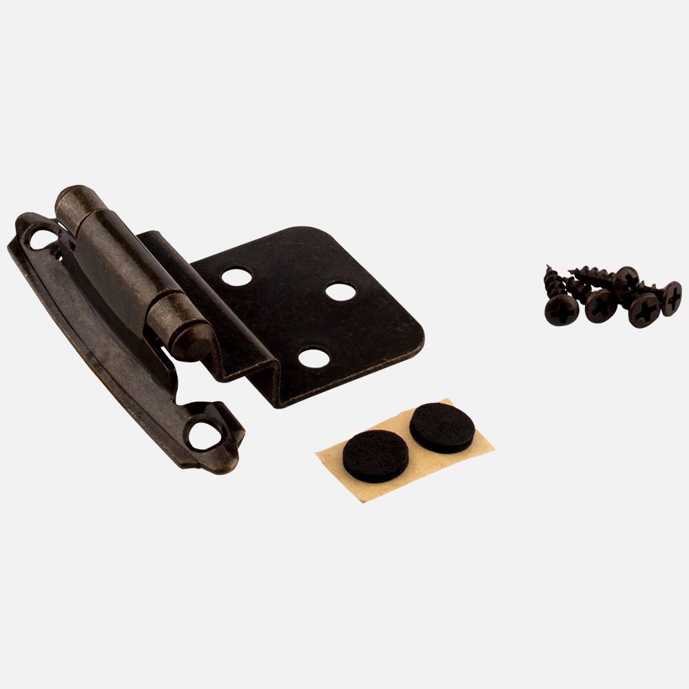KFHI-A-AB2 Hinge, Antique Brass, Inset, Self-Closing Hinge, 2/PK